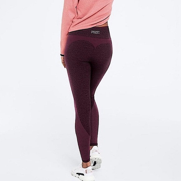Victoria’s Secret Pink Seamless Work Out Tight Plum Purple Leggings Small - Picture 1 of 6